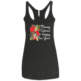 T-Shirts Vintage Black / X-Small Meowy Catmas Women's Triblend Racerback Tank