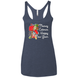 T-Shirts Vintage Navy / X-Small Meowy Catmas Women's Triblend Racerback Tank