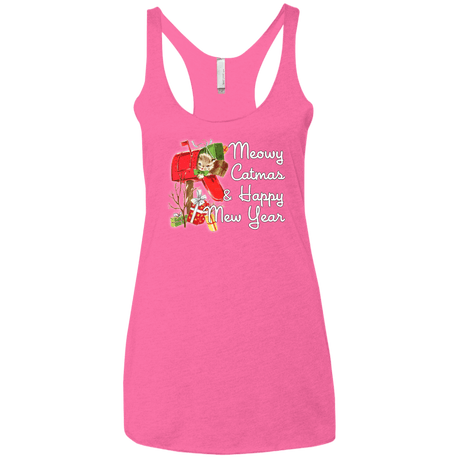 T-Shirts Vintage Pink / X-Small Meowy Catmas Women's Triblend Racerback Tank