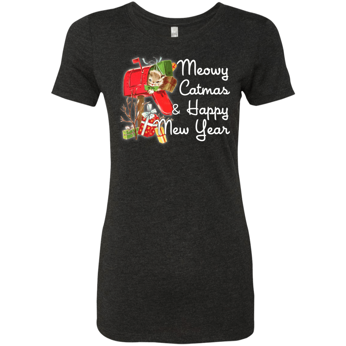 T-Shirts Vintage Black / Small Meowy Catmas Women's Triblend T-Shirt
