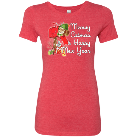 T-Shirts Vintage Red / Small Meowy Catmas Women's Triblend T-Shirt