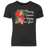T-Shirts Vintage Black / YXS Meowy Catmas Youth Triblend T-Shirt