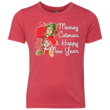 T-Shirts Vintage Red / YXS Meowy Catmas Youth Triblend T-Shirt