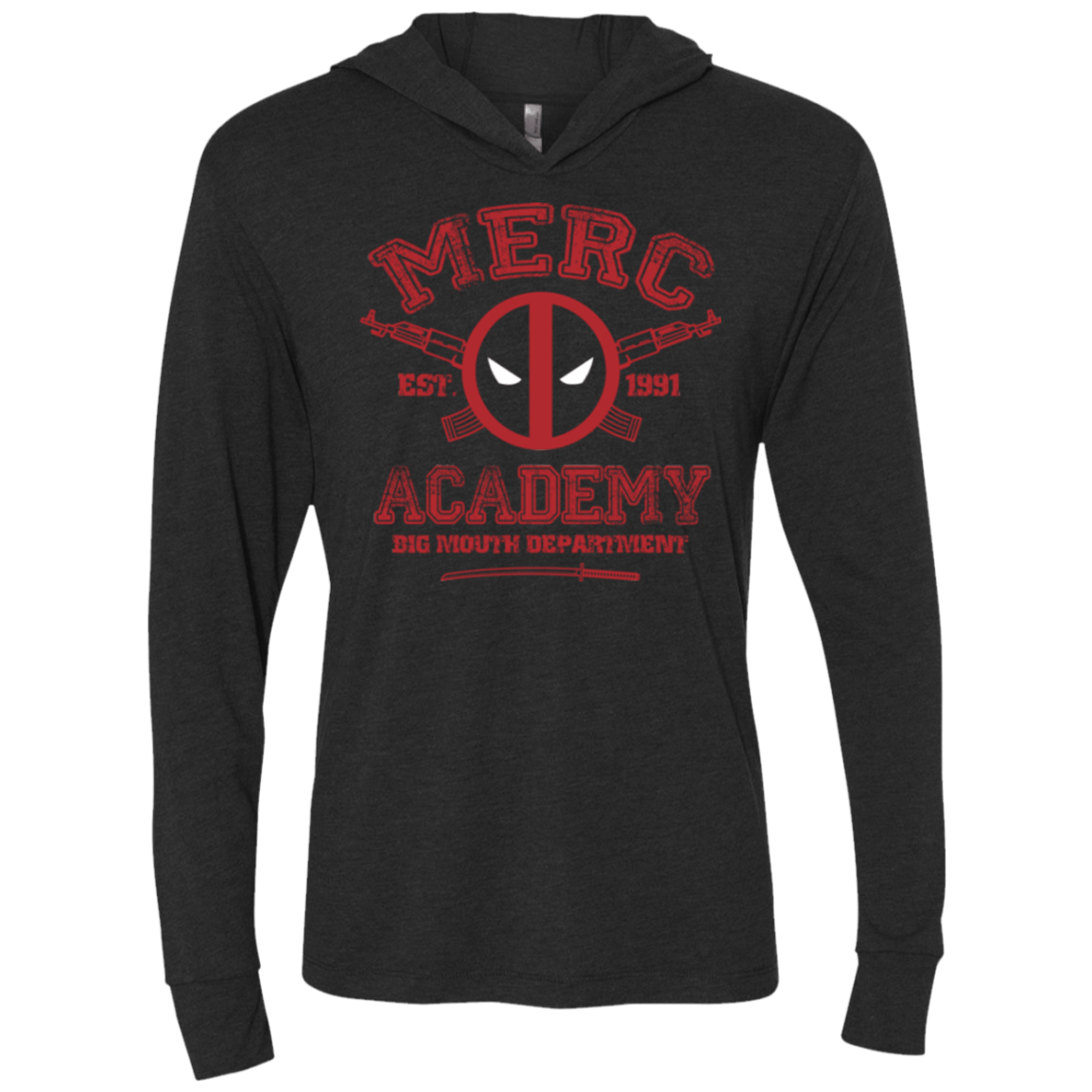 T-Shirts Vintage Black / X-Small Merc Academy Triblend Long Sleeve Hoodie Tee