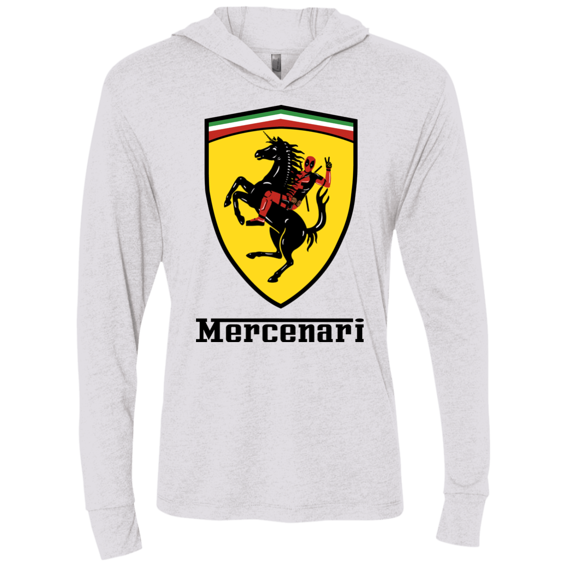 T-Shirts Heather White / X-Small Mercenari Triblend Long Sleeve Hoodie Tee