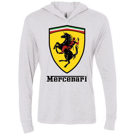 T-Shirts Heather White / X-Small Mercenari Triblend Long Sleeve Hoodie Tee