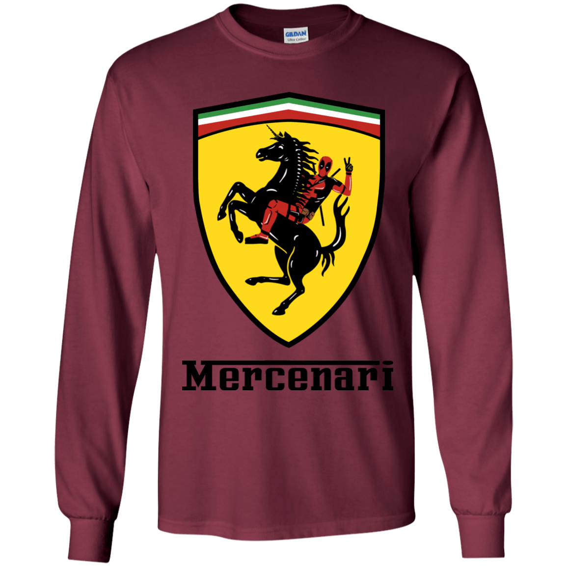 T-Shirts Maroon / YS Mercenari Youth Long Sleeve T-Shirt