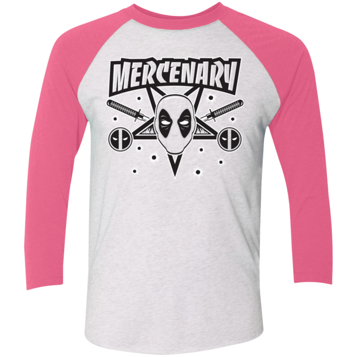 T-Shirts Heather White/Vintage Pink / X-Small Mercenary (1) Men's Triblend 3/4 Sleeve