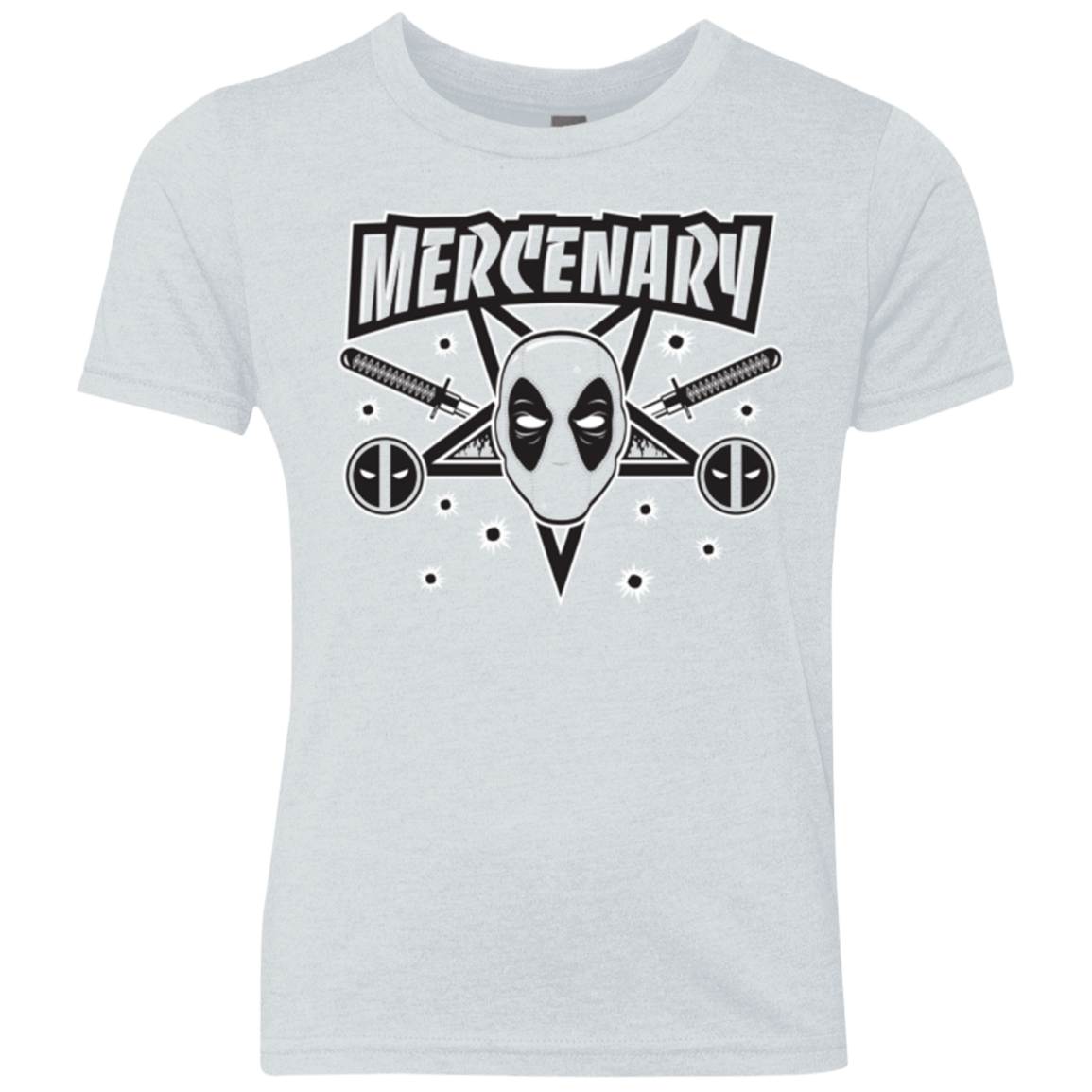 T-Shirts Heather White / YXS Mercenary (1) Youth Triblend T-Shirt