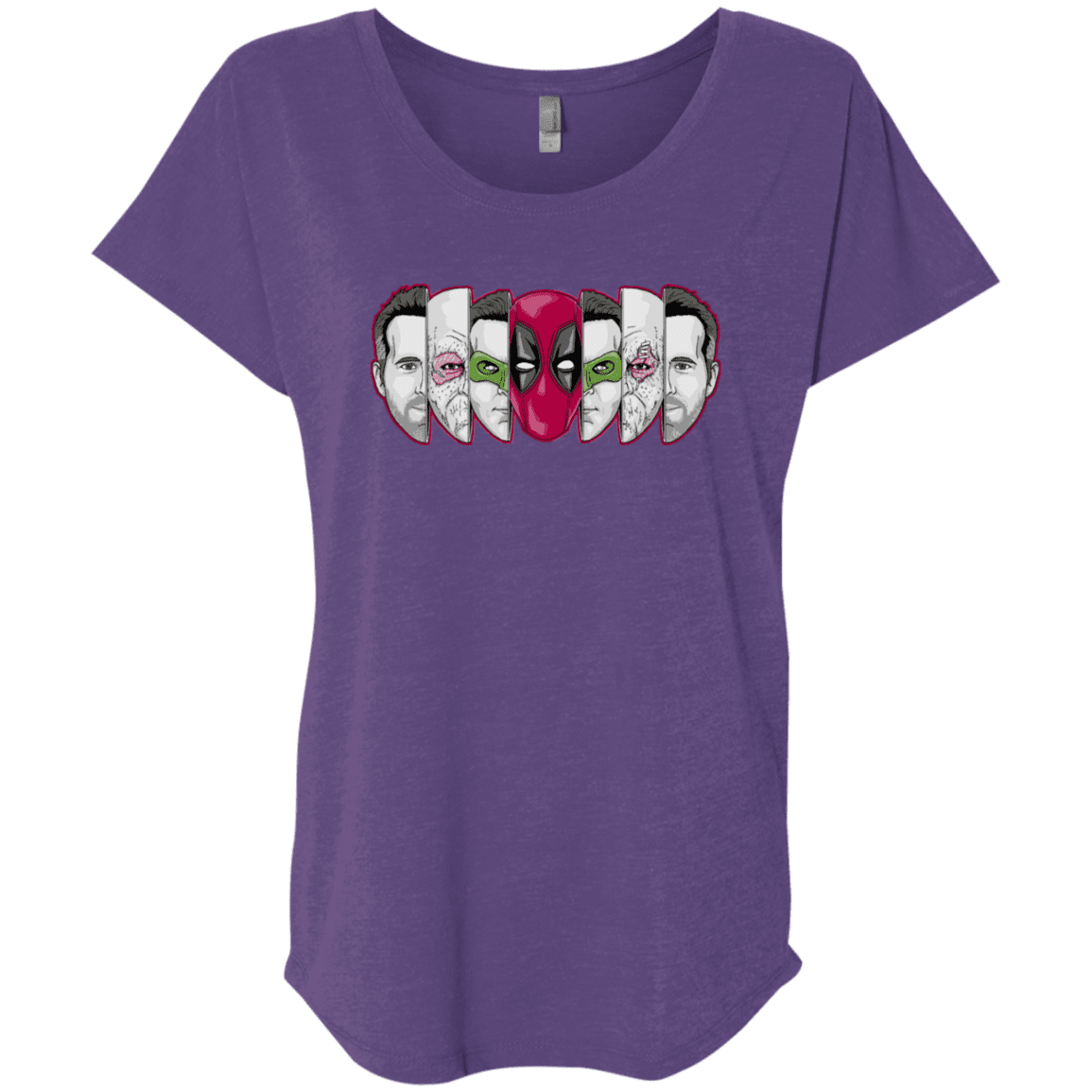 T-Shirts Purple Rush / X-Small Mercenary Faces Triblend Dolman Sleeve