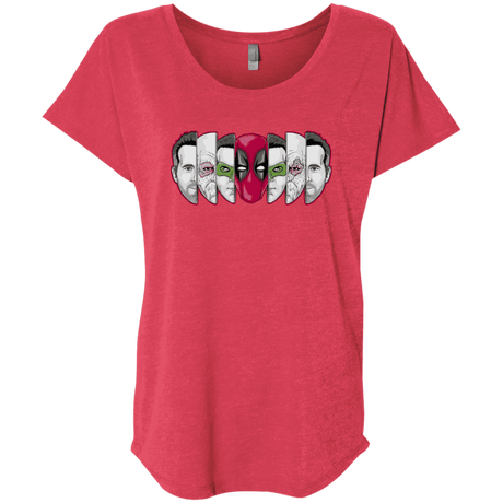 T-Shirts Vintage Red / X-Small Mercenary Faces Triblend Dolman Sleeve