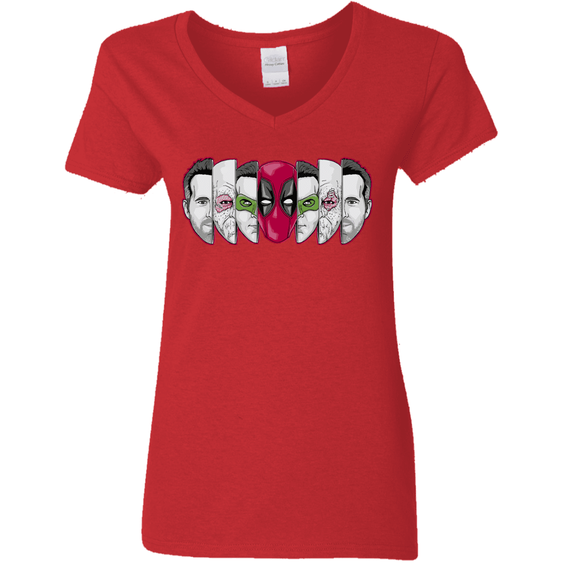 T-Shirts Red / S Mercenary Faces Women's V-Neck T-Shirt