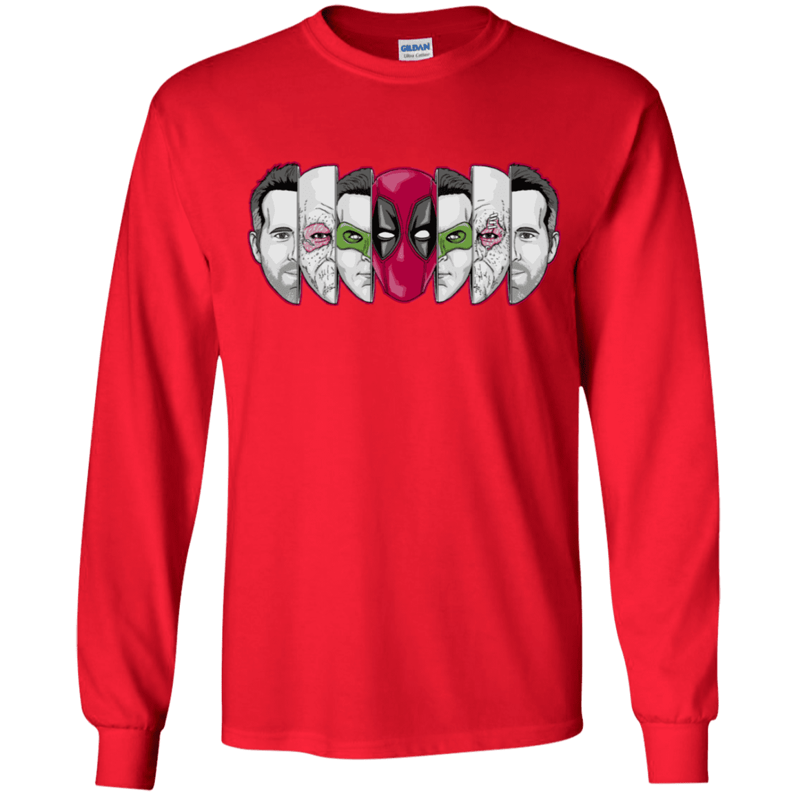 T-Shirts Red / YS Mercenary Faces Youth Long Sleeve T-Shirt