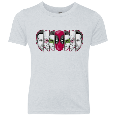 T-Shirts Heather White / YXS Mercenary Faces Youth Triblend T-Shirt