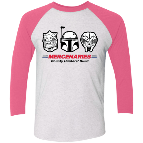 T-Shirts Heather White/Vintage Pink / X-Small Mercs Men's Triblend 3/4 Sleeve