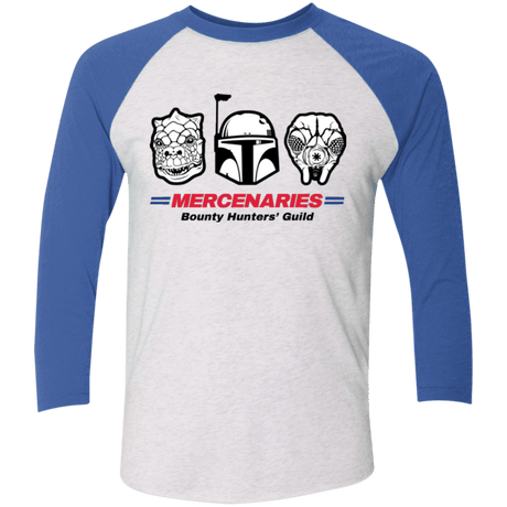 T-Shirts Heather White/Vintage Royal / X-Small Mercs Men's Triblend 3/4 Sleeve