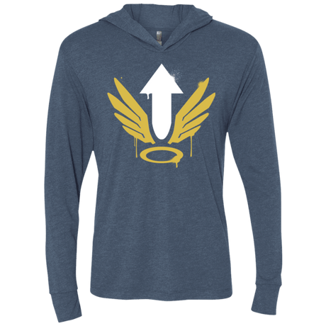 T-Shirts Indigo / X-Small Mercy Arrow Triblend Long Sleeve Hoodie Tee