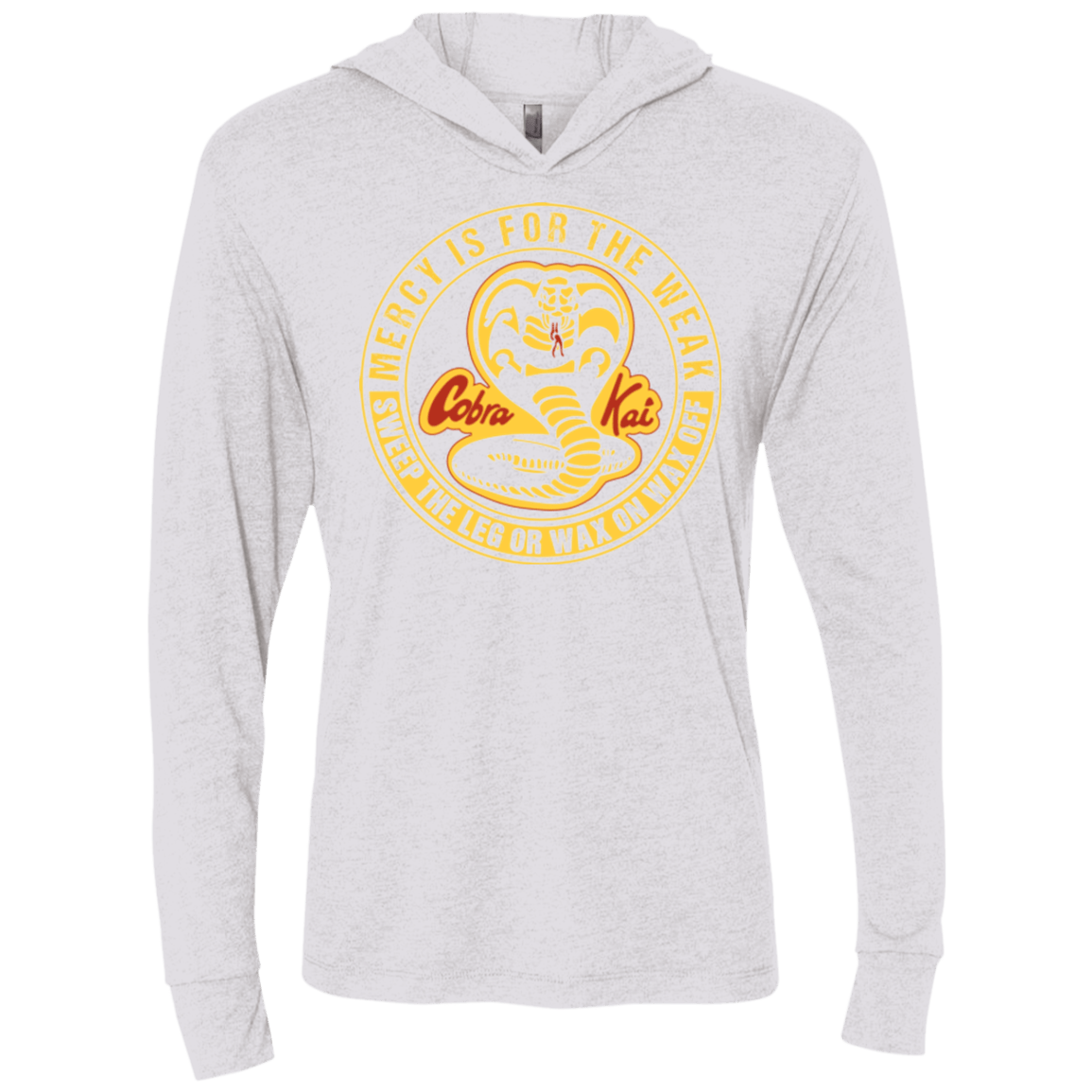 T-Shirts Heather White / X-Small Mercy Is For The Weak Triblend Long Sleeve Hoodie Tee
