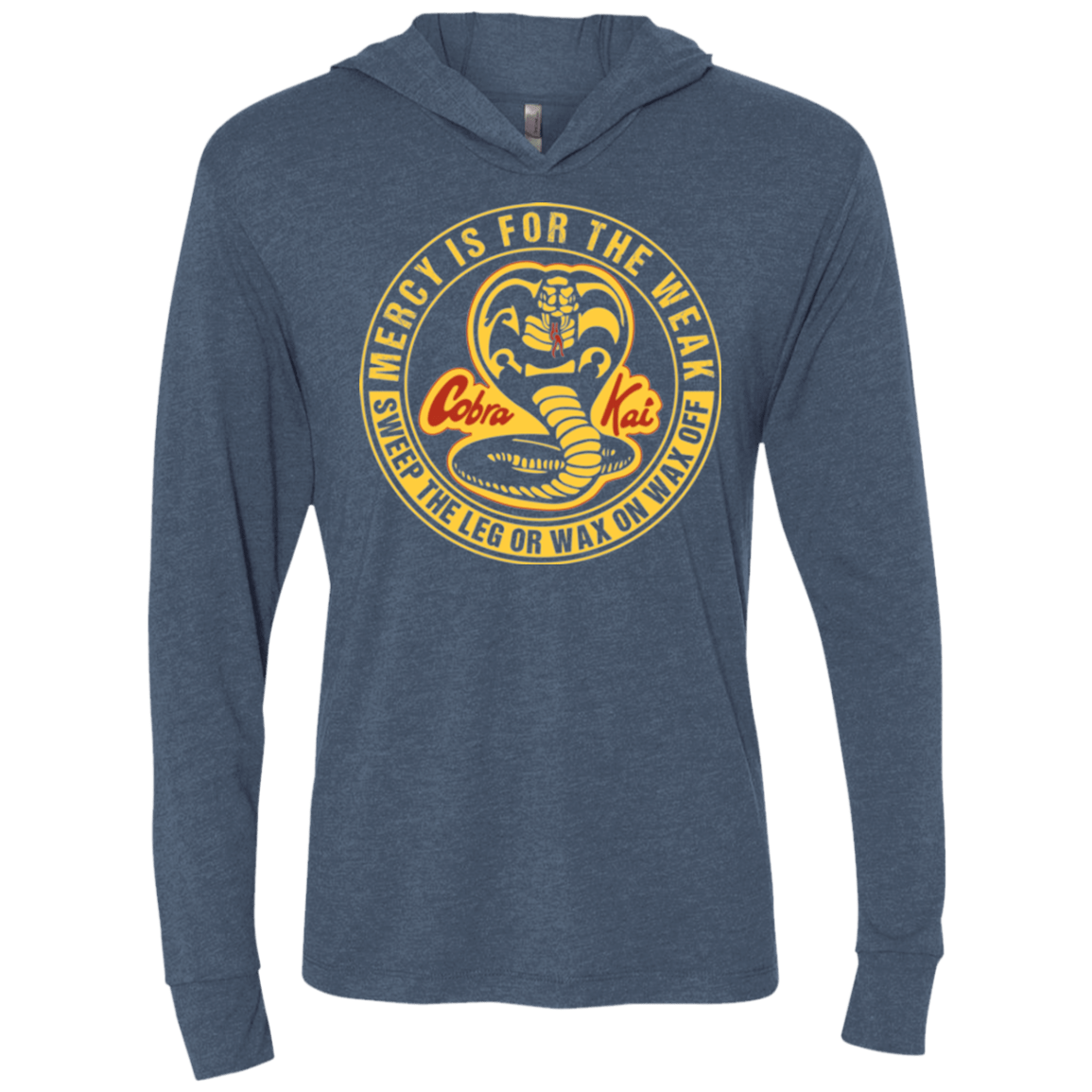T-Shirts Indigo / X-Small Mercy Is For The Weak Triblend Long Sleeve Hoodie Tee