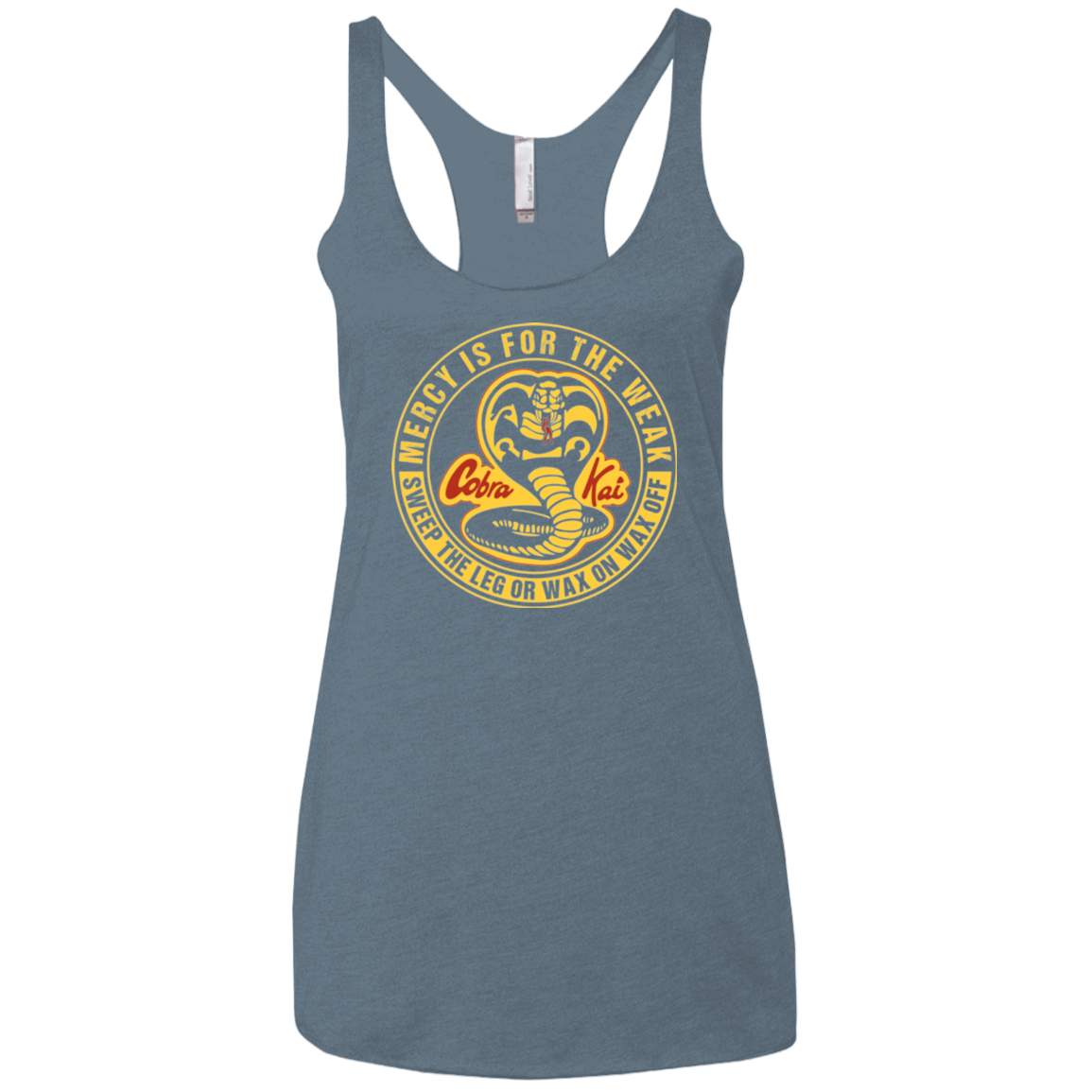 T-Shirts Indigo / X-Small Mercy Is For The Weak Women's Triblend Racerback Tank