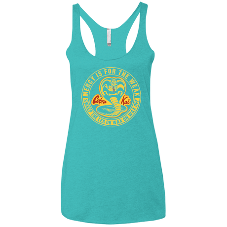 T-Shirts Tahiti Blue / X-Small Mercy Is For The Weak Women's Triblend Racerback Tank