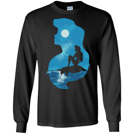 T-Shirts Black / S Mermaid Portrait Men's Long Sleeve T-Shirt