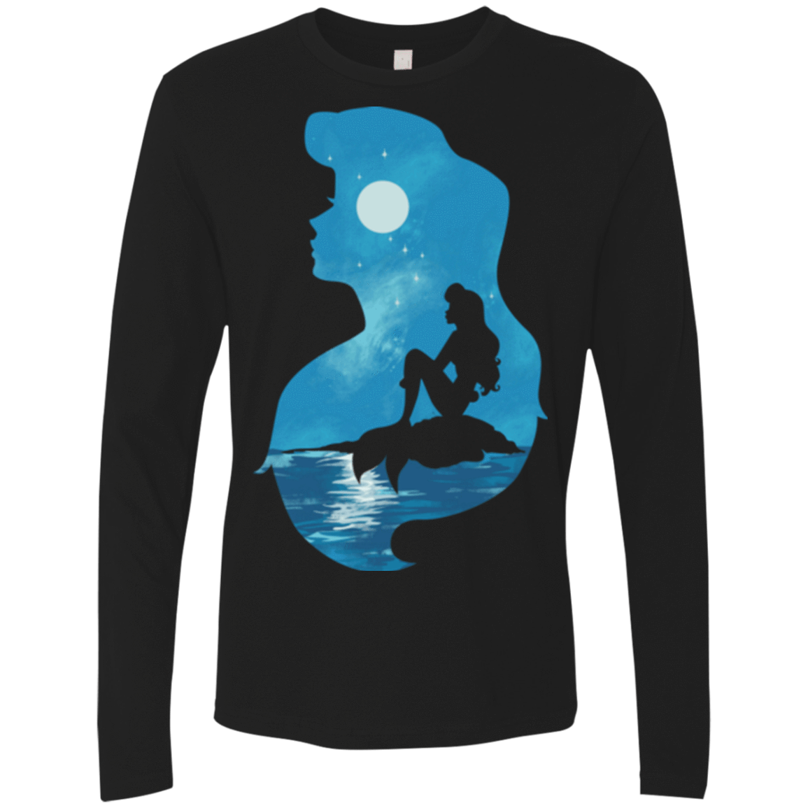 T-Shirts Black / S Mermaid Portrait Men's Premium Long Sleeve