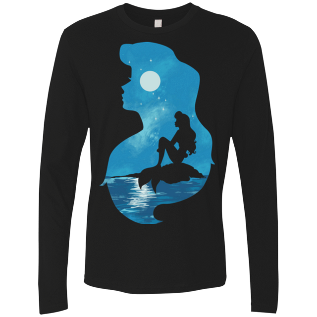 T-Shirts Black / S Mermaid Portrait Men's Premium Long Sleeve