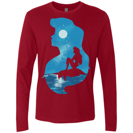 T-Shirts Cardinal / S Mermaid Portrait Men's Premium Long Sleeve