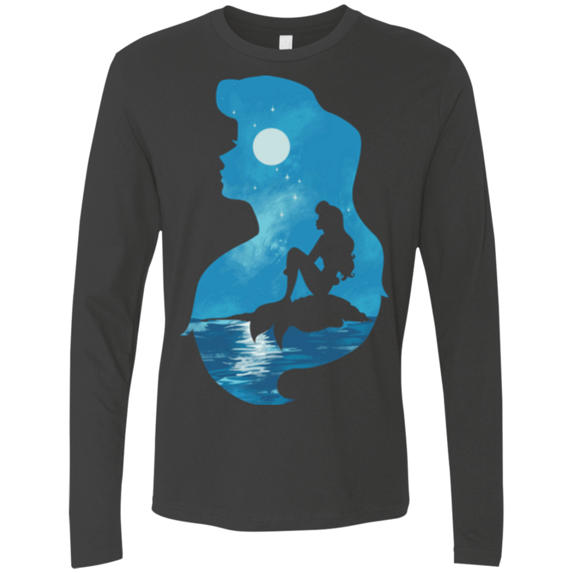 T-Shirts Heavy Metal / S Mermaid Portrait Men's Premium Long Sleeve