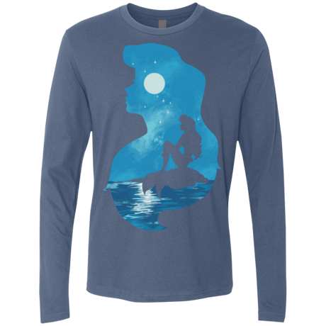 T-Shirts Indigo / S Mermaid Portrait Men's Premium Long Sleeve