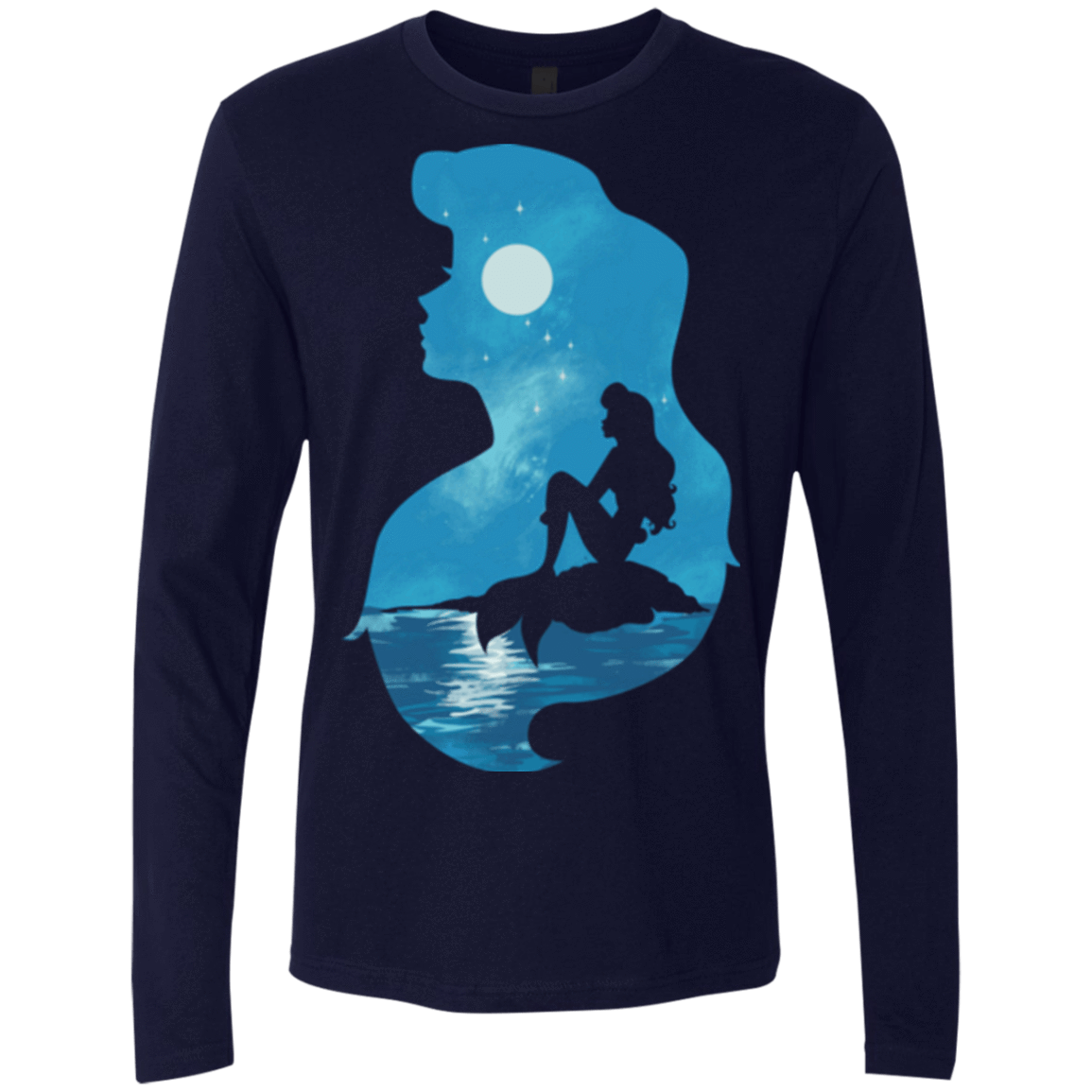 T-Shirts Midnight Navy / S Mermaid Portrait Men's Premium Long Sleeve