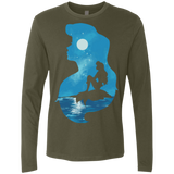 T-Shirts Military Green / S Mermaid Portrait Men's Premium Long Sleeve