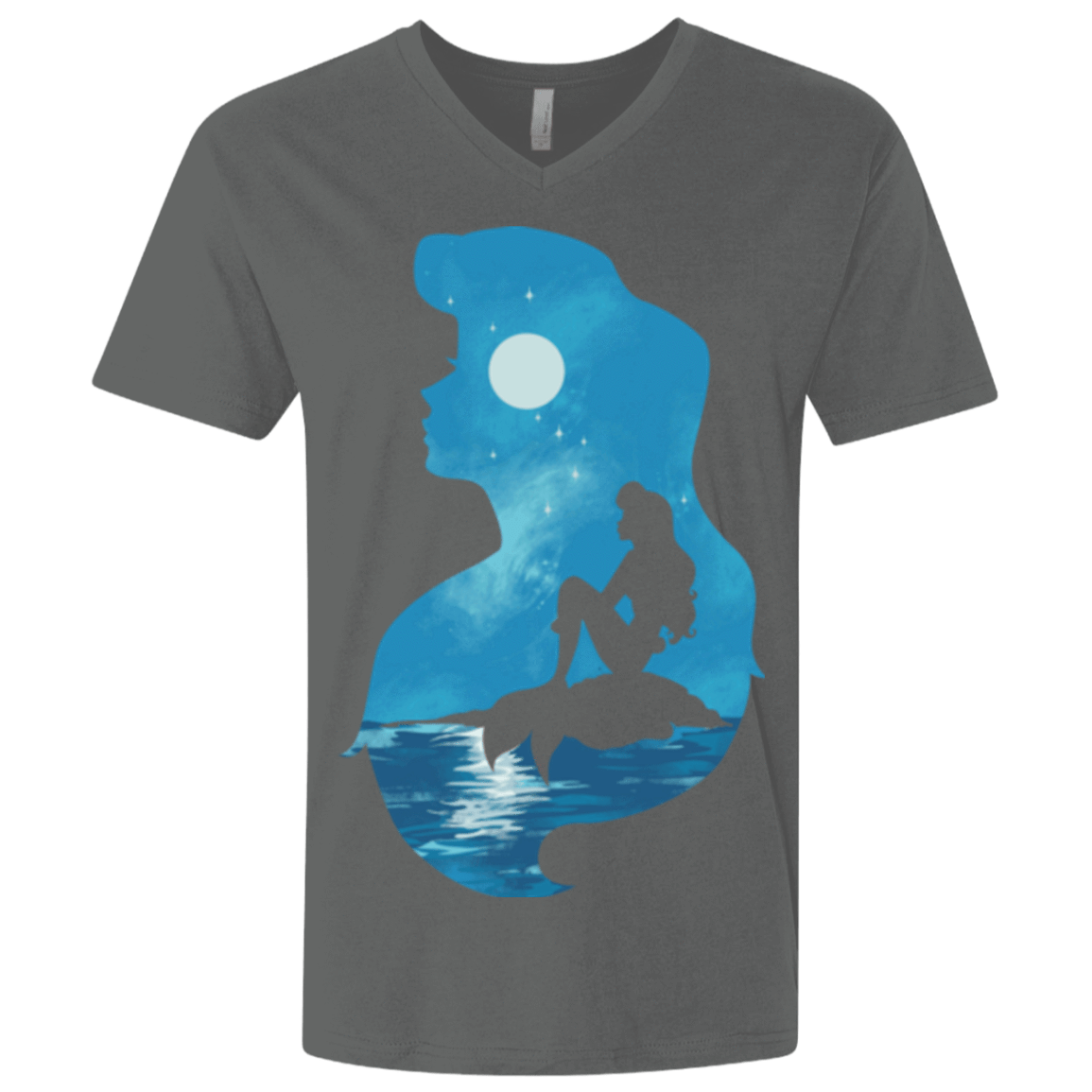 T-Shirts Heavy Metal / X-Small Mermaid Portrait Men's Premium V-Neck