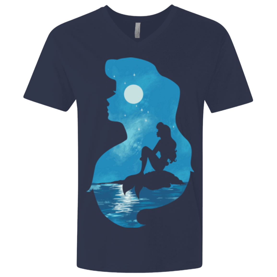 T-Shirts Midnight Navy / X-Small Mermaid Portrait Men's Premium V-Neck