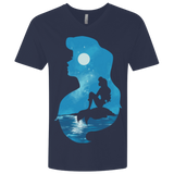 T-Shirts Midnight Navy / X-Small Mermaid Portrait Men's Premium V-Neck