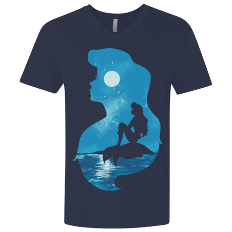 T-Shirts Midnight Navy / X-Small Mermaid Portrait Men's Premium V-Neck