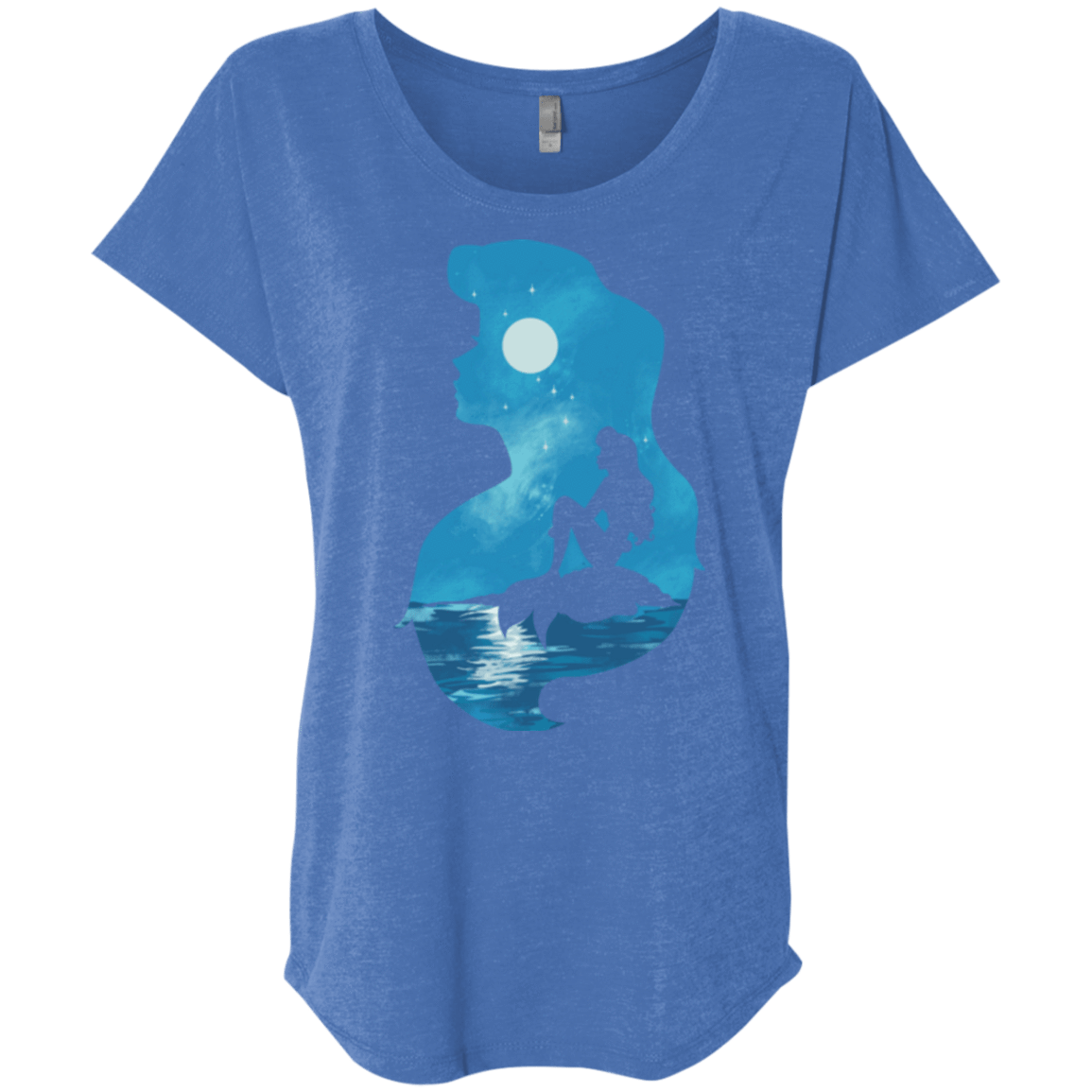 T-Shirts Vintage Royal / X-Small Mermaid Portrait Triblend Dolman Sleeve