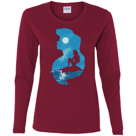 T-Shirts Cardinal / S Mermaid Portrait Women's Long Sleeve T-Shirt