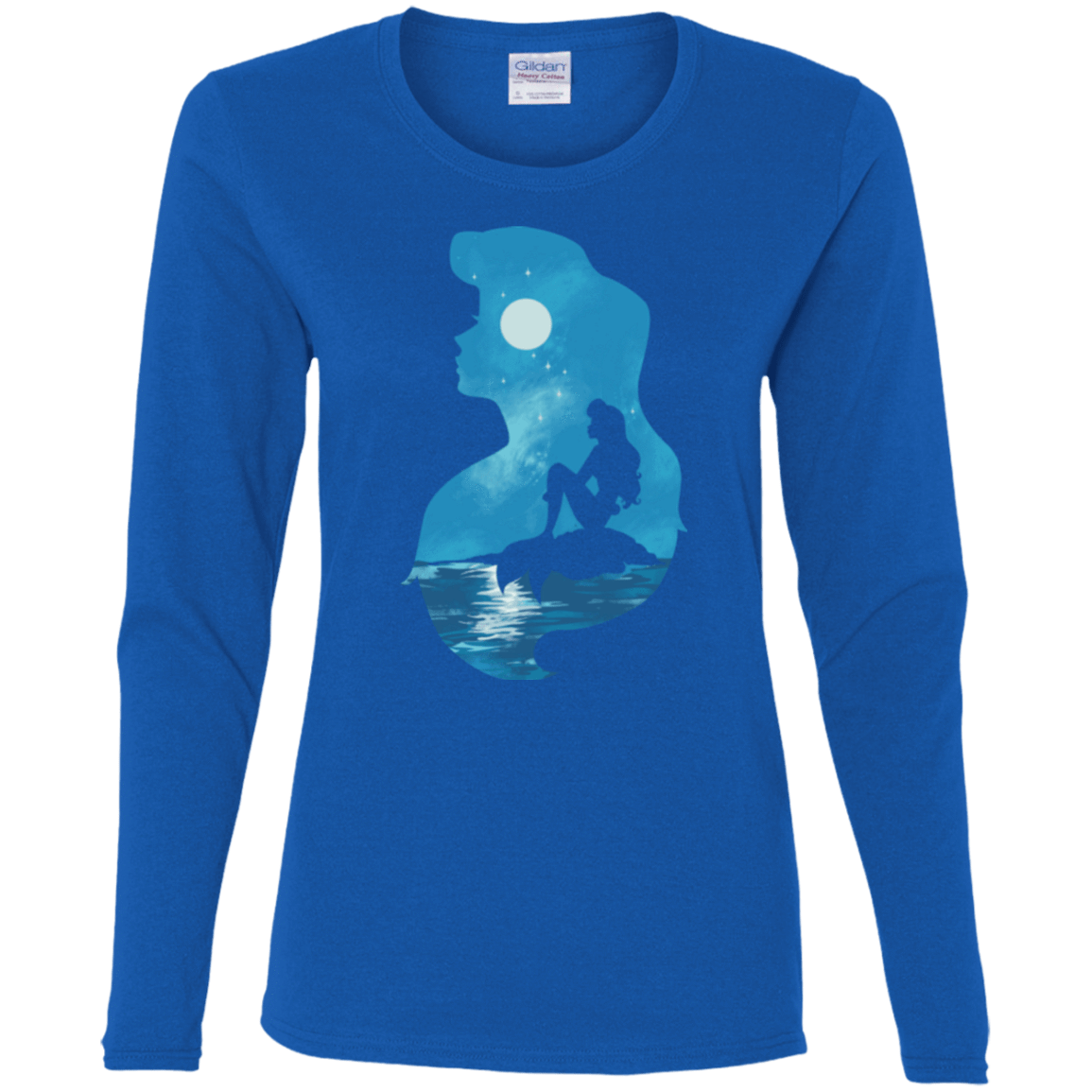 T-Shirts Royal / S Mermaid Portrait Women's Long Sleeve T-Shirt