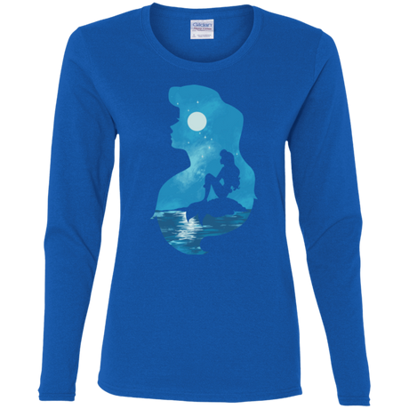 T-Shirts Royal / S Mermaid Portrait Women's Long Sleeve T-Shirt