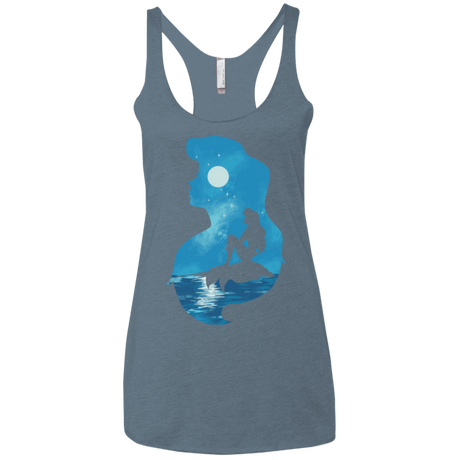 T-Shirts Indigo / X-Small Mermaid Portrait Women's Triblend Racerback Tank