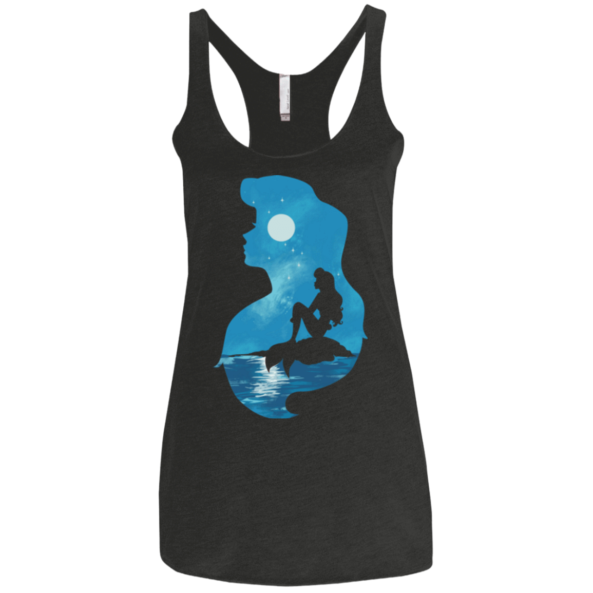 T-Shirts Vintage Black / X-Small Mermaid Portrait Women's Triblend Racerback Tank
