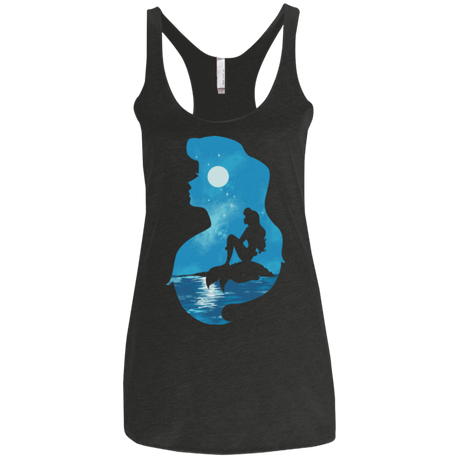 T-Shirts Vintage Black / X-Small Mermaid Portrait Women's Triblend Racerback Tank