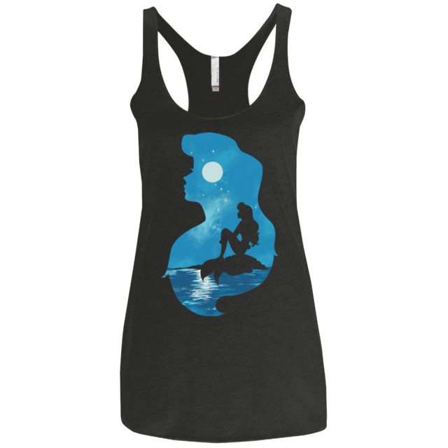 T-Shirts Vintage Black / X-Small Mermaid Portrait Women's Triblend Racerback Tank