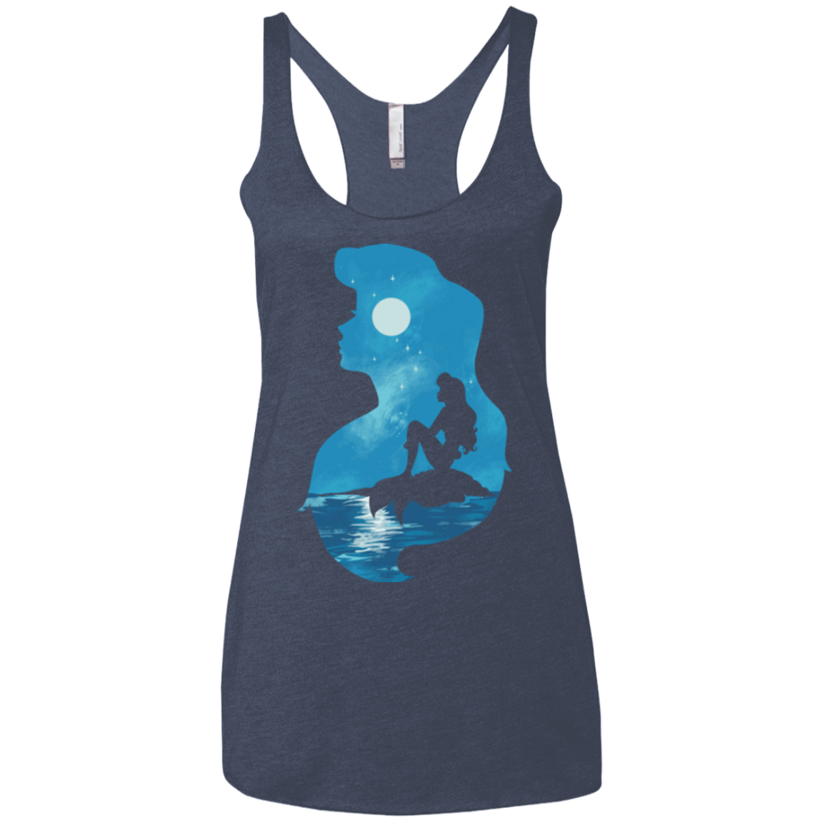 T-Shirts Vintage Navy / X-Small Mermaid Portrait Women's Triblend Racerback Tank