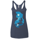 T-Shirts Vintage Navy / X-Small Mermaid Portrait Women's Triblend Racerback Tank