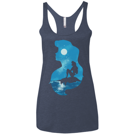 T-Shirts Vintage Navy / X-Small Mermaid Portrait Women's Triblend Racerback Tank