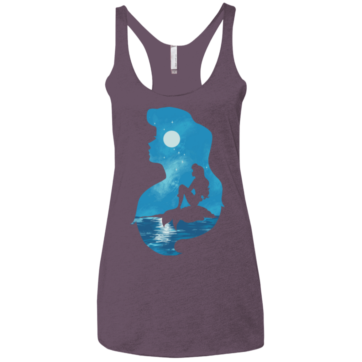 T-Shirts Vintage Purple / X-Small Mermaid Portrait Women's Triblend Racerback Tank