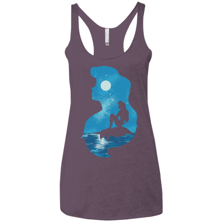 T-Shirts Vintage Purple / X-Small Mermaid Portrait Women's Triblend Racerback Tank